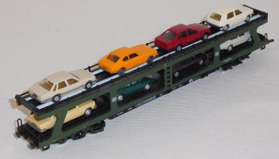Märklin 4074 H0 Autotransportwagen beladen, DB, OVP