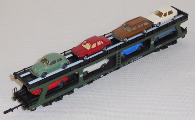 Märklin 4074 H0 Autotransportwagen beladen, DB, OVP