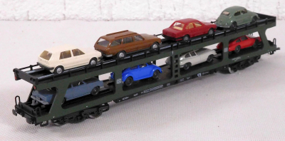 Märklin 4074 H0 Autotransportwagen beladen, DB, OVP