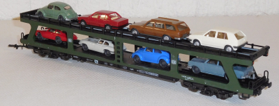 Märklin 4074 H0 Autotransportwagen beladen, DB, OVP