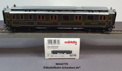 Märklin 42770 H0 Salon Schlafwagen, WL4ü PR, MITROPA, DRG, OVP