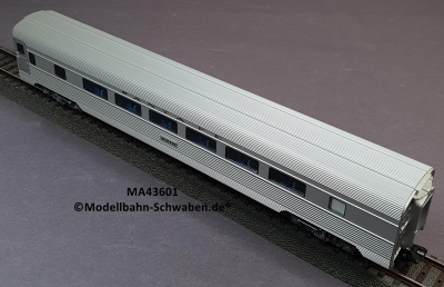 Märklin 43601 H0 Schnellzugwagen Streamliner Coach, Großraum-Sitzwagen, AT & SF, OVP