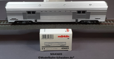 Märklin 43603 H0 Schnellzugwagen Streamliner Baggage, Gepäckwagen, AT & SF, OVP