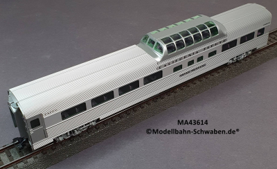 Märklin 43614 H0 Schnellzugwagen Streamliner Vista Dome, Aussichtswagen, D & RGW, OVP