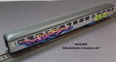 Märklin 43805 H0 Nahverkehrswagen Silberling, 2.Kl. m. Graffiti, Beleuchtung, DB, OVP