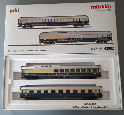 Märklin 43882 H0 Wagen-Set Rheinpfeil 1963, MFX, Sound, Lights, DB, OVP