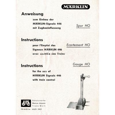 Märklin 446 H0 Gebrauchsanleitung Einbau Signale 446 Ausgabe 04/53