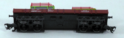 Märklin 4473 H0 Niederbordwagen Rlmms beladen mit 2 Heuladewagen, DB, OVP