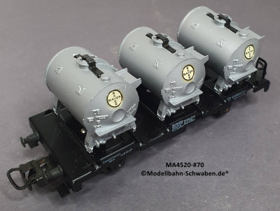Märklin 4520 H0 Behältertragwagen BN 014 084, Bayer, OVP, Bz. 1970