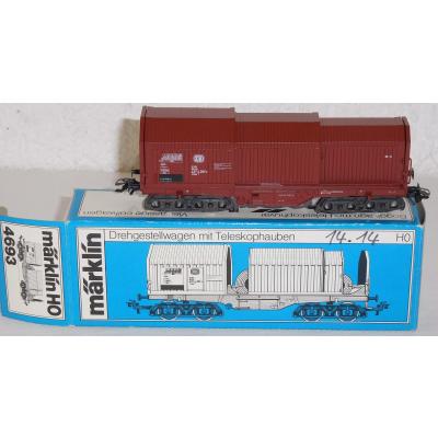 Märklin 4693 H0 Drehgestellwagen mit Teleskophauben, DB, OVP