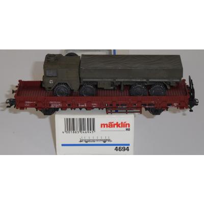 Märklin 4694 H0 Rungenwagen beladen mit einem 10t LKW, DB, OVP