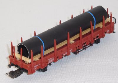 Märklin 4694 H0 Rungenwagen beladen mit einer Röhre, DB