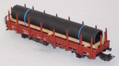Märklin 4694 H0 Rungenwagen beladen mit einer Röhre, DB