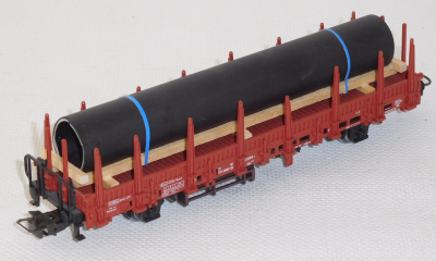 Märklin 4694 H0 Rungenwagen beladen mit einer Röhre, DB