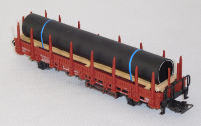 Märklin 4694 H0 Rungenwagen beladen mit einer Röhre, DB