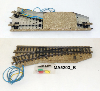 Märklin 5203 H0 M-Gleis Weiche Links, Elektrisch