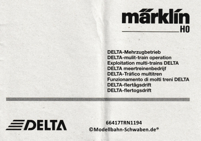 Märklin 66417 H0 Gebrauchsanleitung für DELTA Mehrzugbetrieb, Ausgabe 11/94