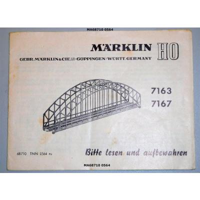 Märklin 68710 H0 Gebrauchsanleitung für M-Bogenbrücke 7163 + 7167 Ausgabe 05/64