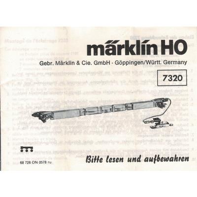 Märklin 68728 H0 Gebrauchsanleitung Anschluß Innenbeleuchtung 7320 Ausgabe 05/78