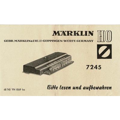 Märklin 68745 H0 Gebrauchsanleitung Anschluß Universal Fernschalter 7245 Ausgabe 05/69