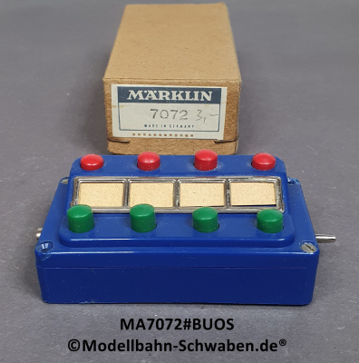 Märklin 7072 Stellpult zum Schalten von 4 zweispuligen Magnetartikeln, OVP, Vintage