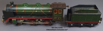 Märklin E66/12920 Spur 0, Dampflok elektrisch 20V, mit Tender, grün