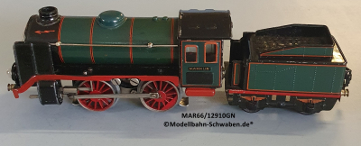 Märklin R66/12910GN Spur 0, Dampflok elektrisch 20V, mit Tender R919/0, Grün