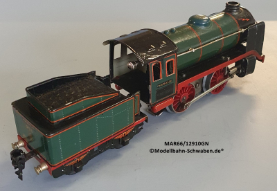Märklin R66/12910GN Spur 0, Dampflok elektrisch 20V, mit Tender R919/0, Grün