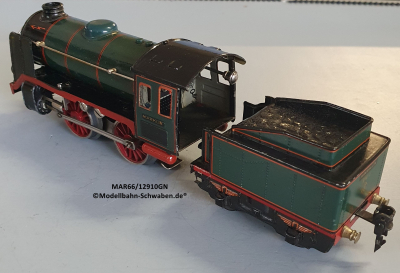 Märklin R66/12910GN Spur 0, Dampflok elektrisch 20V, mit Tender R919/0, Grün