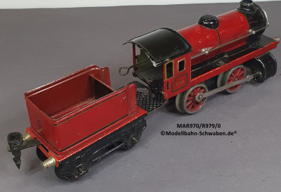 Märklin R970 Spur 0, Dampflok Uhrwerk, mit Tender R979/0