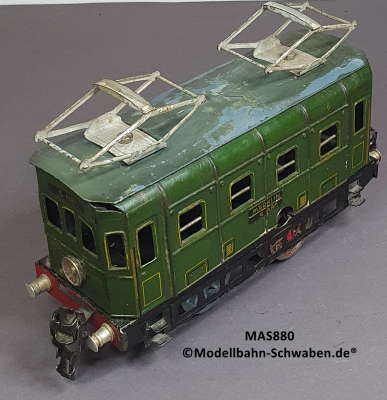 Märklin S880 Spur 0, Uhrwerk E-Lok, durchbrochene Fenster, grün