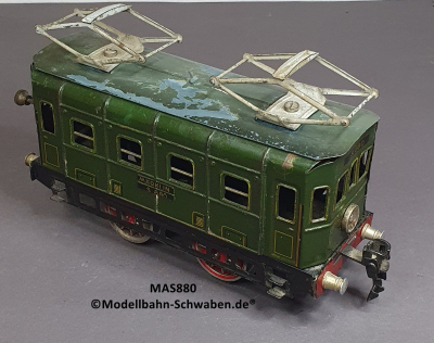 Märklin S880 Spur 0, Uhrwerk E-Lok, durchbrochene Fenster, grün