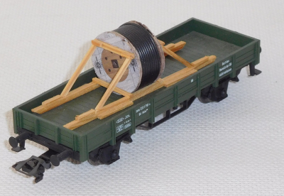 Märklin x0002 H0 Niederbordwagen beladen mit Kabeltrommel
