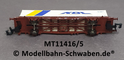 Minitrix 11416/5 N Containertragwagen KDL, DB, EVP