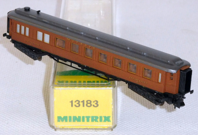 Minitrix 13183 N Speisewagen Mitropa braun mit Innenbeleuchtung