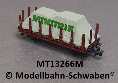 Minitrix 13266M N Rungenwagen, Klm 441, Plane (hellgrau) Minitrix