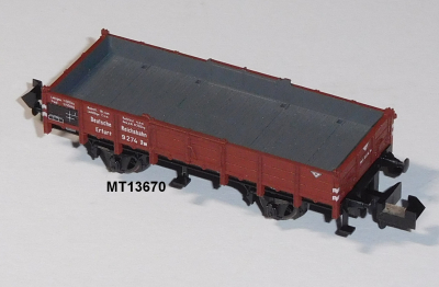 Minitrix 13670 N Niederbordwagen Erfurt, Xw, DR, OVP