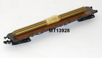 Minitrix 13928 N Flachwagen mit Rungen, Sgjs 716, bel.mit Schienen, DB