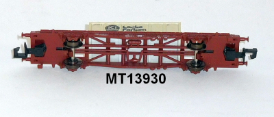 Minitrix 13930 N Container-Tragwagen, ein Container ICI Lacke Farben, DB