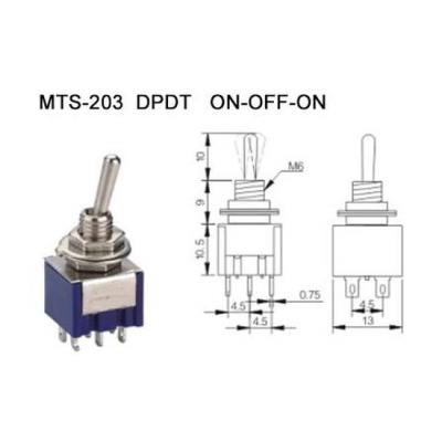 MTS-202 Miniatur Kipp Schalter ON-ON 2-pol 6 Pin