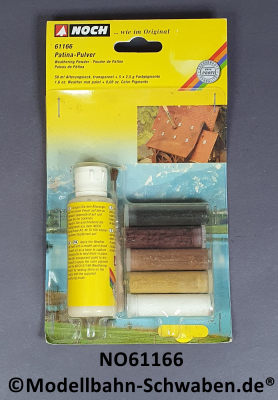 Noch 61166 Patina- Pulver, Alterungslack, 5 Pulverfarben, Pinsel, OVP
