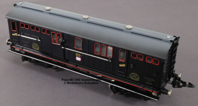 Paya Ibi 1362 Spur 0, M1:45, Blech/TinPlate elektrischer Gepäckwagen, grau/anthrazit, LüP 260, OVP
