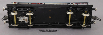 Paya Ibi 1362 Spur 0, M1:45, Blech/TinPlate elektrischer Gepäckwagen, grau/anthrazit, LüP 260, OVP