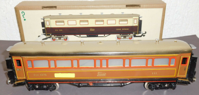 Paya Ibi 1376 Spur 0, M1:45, Blech/TinPlate elektrischer Personenwagen, braun, OVP