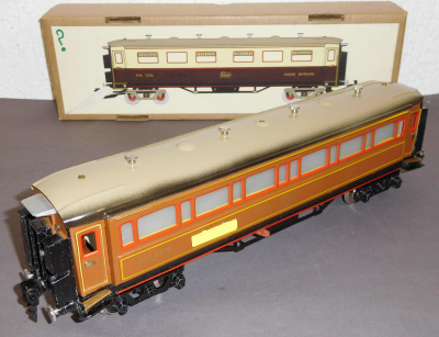 Paya Ibi 1376 Spur 0, M1:45, Blech/TinPlate elektrischer Personenwagen, braun, OVP