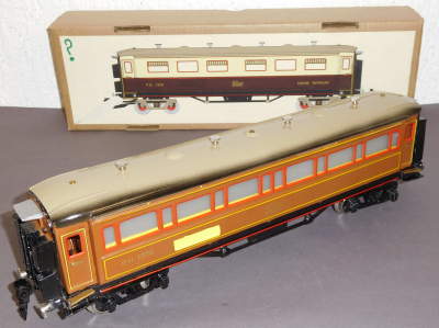 Paya Ibi 1376 Spur 0, M1:45, Blech/TinPlate elektrischer Personenwagen, braun, OVP