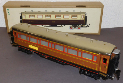 Paya Ibi 1376 Spur 0, M1:45, Blech/TinPlate elektrischer Personenwagen, braun, OVP