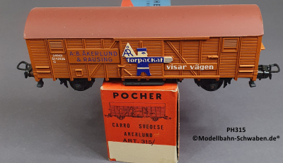 Pocher 315 H0 Güterwagen SJ Akerlund, SVERIGE, OVP