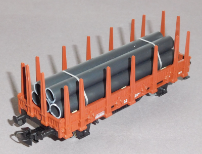 Primex 4595 H0 Rungenwagen beladen mit Röhren, DB, OVP