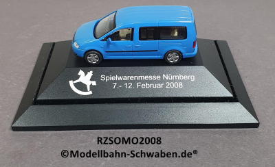 Rietze H0 Sondermodell 2008 Spielwarenmesse VW Caddy Maxi, blau